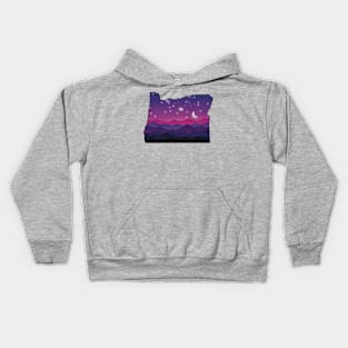 Oregon mountains at night Kids Hoodie